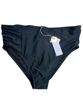 NEW Lysa Swim Ruched Bottoms 1x UPF 50 Full Coverage Poolside Beach
